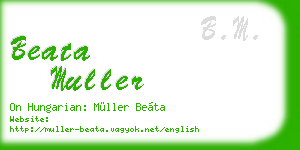 beata muller business card