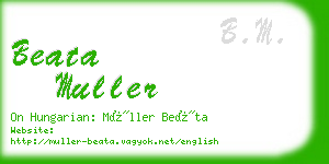 beata muller business card